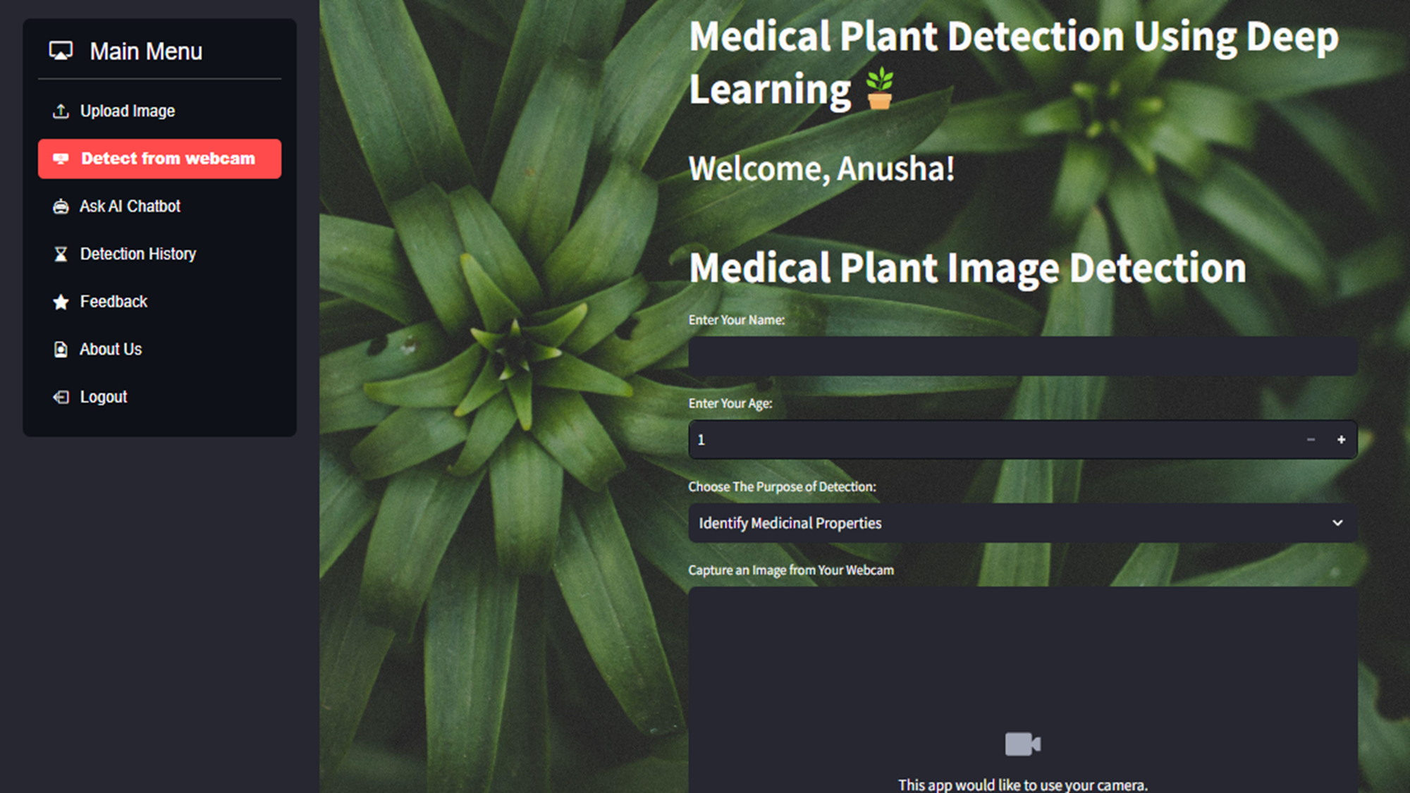 Plant Detection via Webcam
